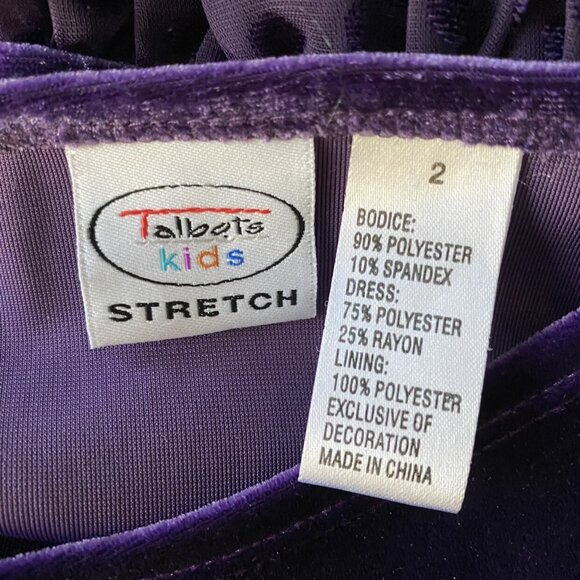 Talbots Kids Purple Velour Dress Size 2 - Picture 4 of 5